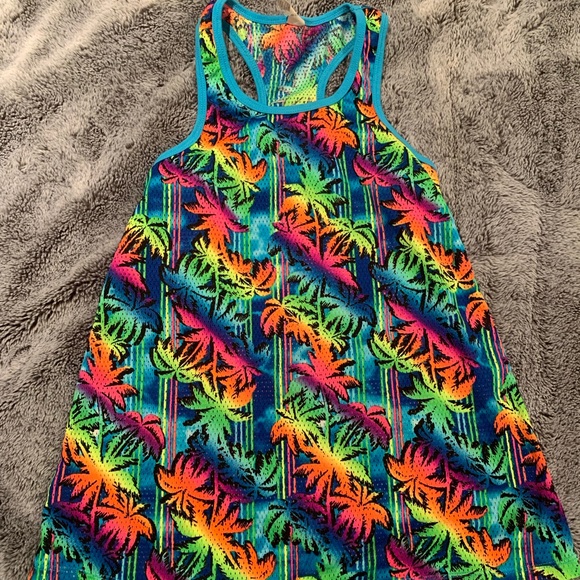 Psychedelic palm tree tank top SMALL - Picture 4 of 5